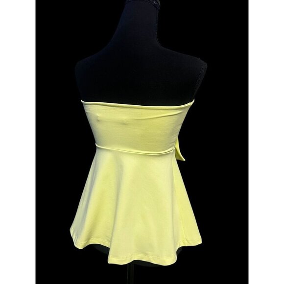 Susana Monaco Strapless Bow Front Top Lemon Yellow, BABY DOLL, SM - Picture 9 of 15